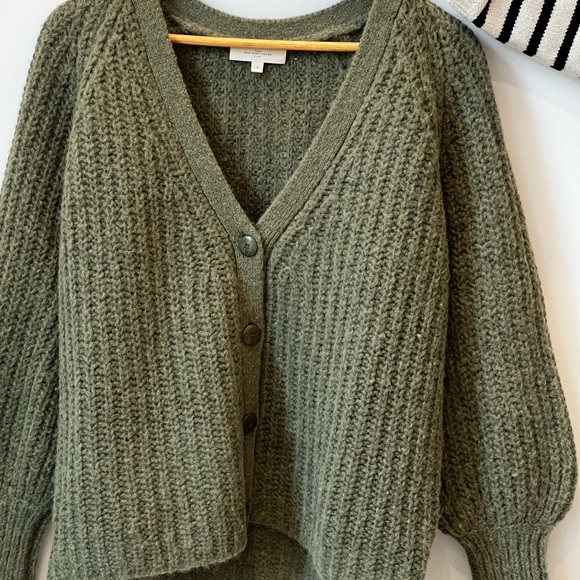 Sezane Basile Cardigan in Olive Green - Picture 3 of 4